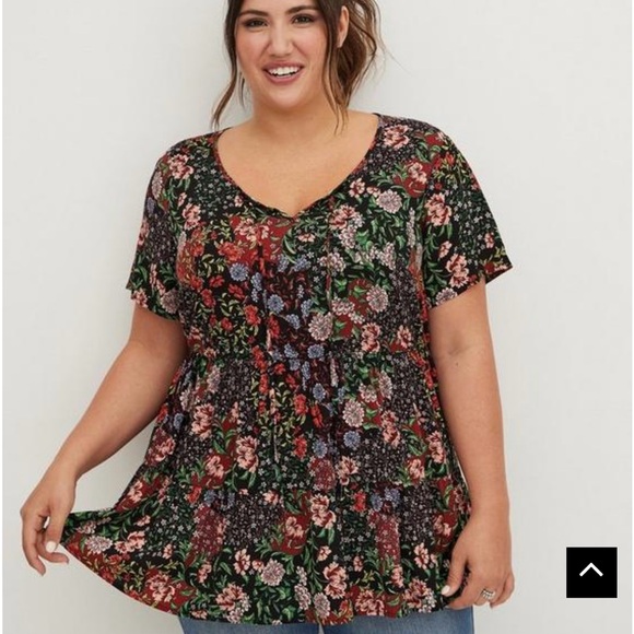 Torrid Dark Floral Top - Picture 3 of 11